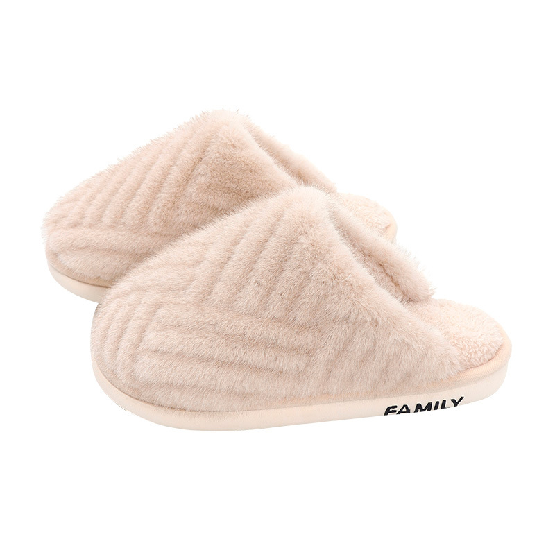 Fast Deer Flat Cotton Slippers Female Autumn And Winter 2023 New Warm Slippers Home Soft Bottom Silent Plush Outside To Wear Home Item Picture