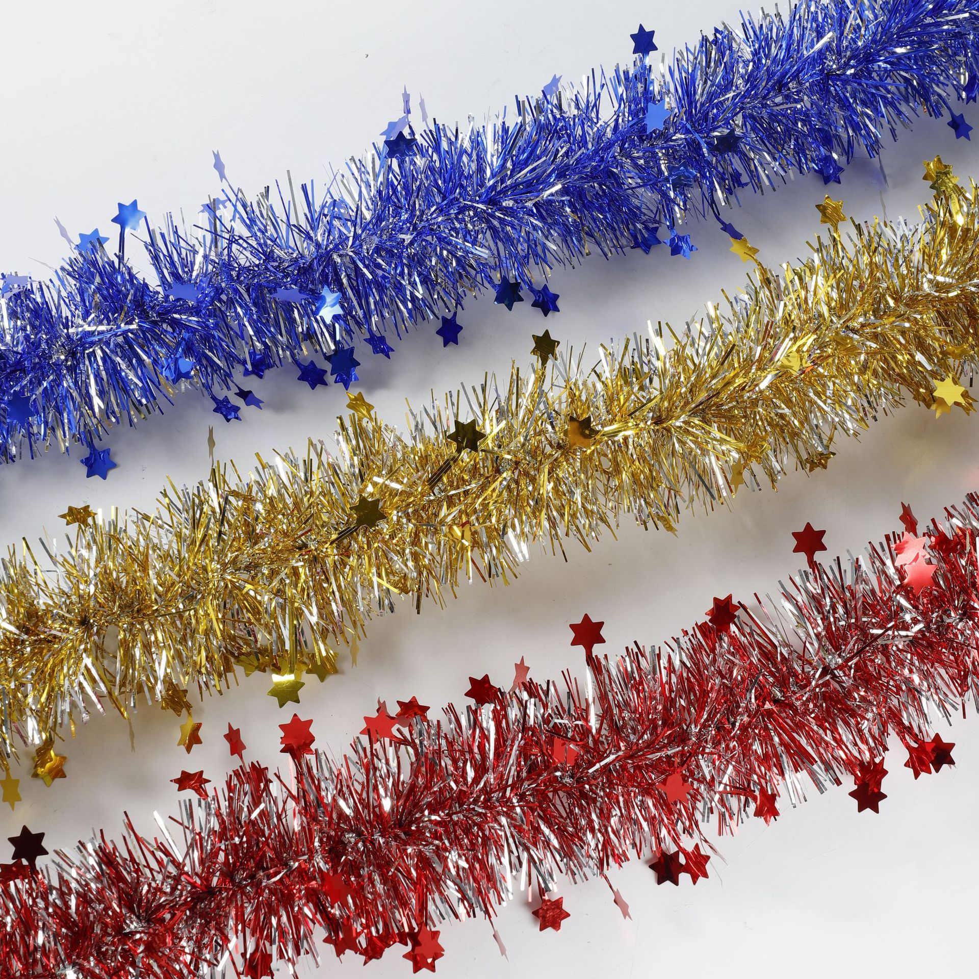 Cross-border best-selling Christmas party birthday decorations, five-pointed star color strips, wool strips, dance, wedding room decorative ribbons