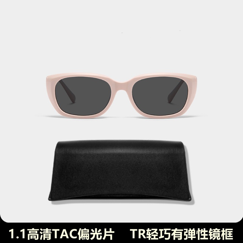 TR超轻偏光镜GM粉框墨镜女猫眼防晒太阳镜高级感防紫外眼镜配近视