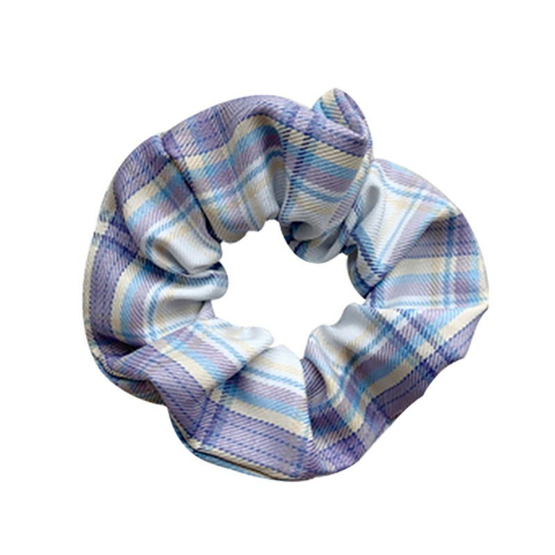 Large intestine circle, French retro hair tie, leather band, jk uniform headband, simple Korean female student hair tie, checkered hair band Item Picture