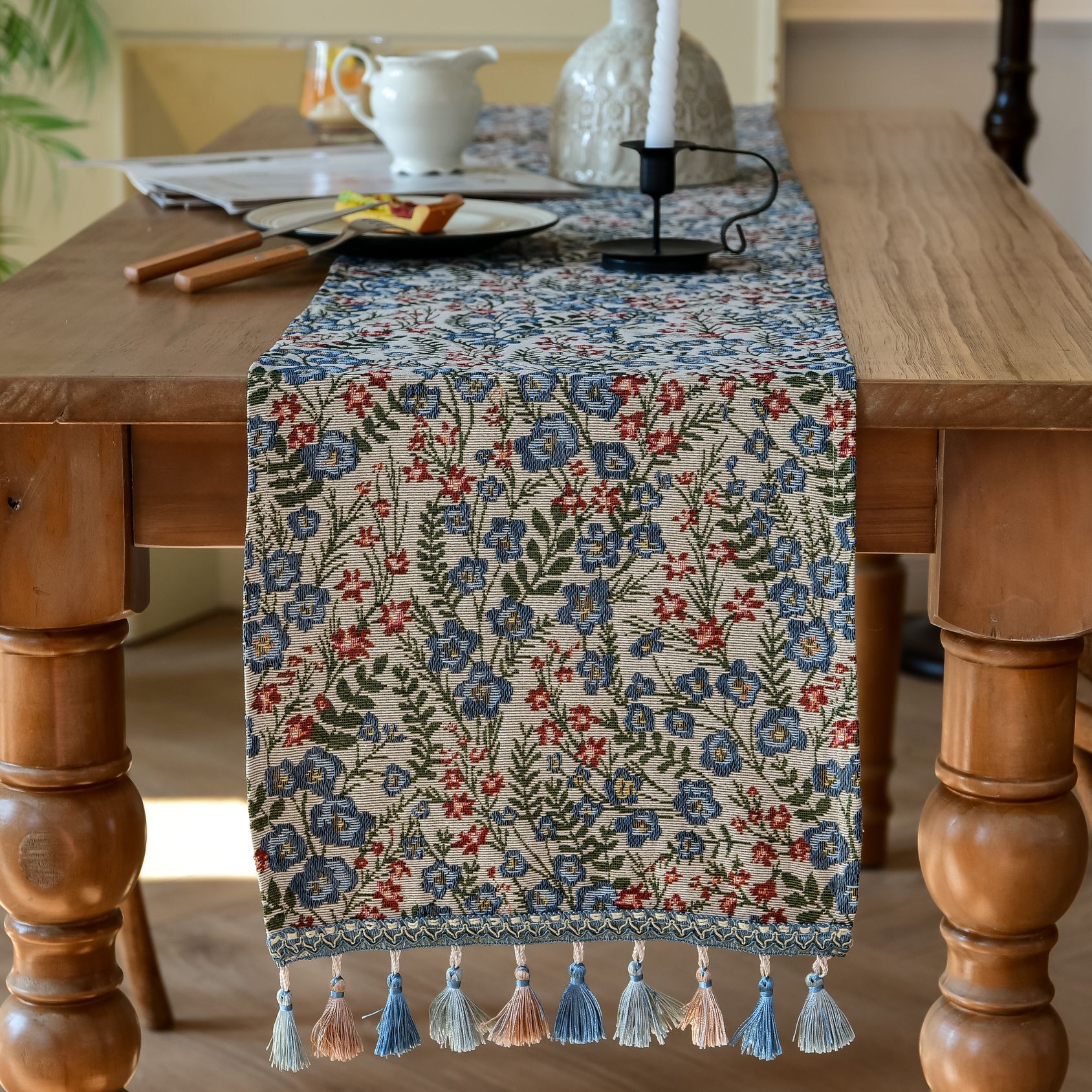 New Bohemian ethnic style heat insulation and anti-scald long strip Suzhou table flag Tea Flag TV cabinet cover wholesale from the manufacturer pic 65