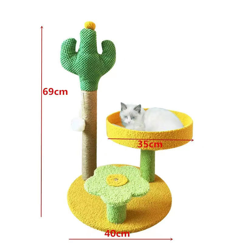Suministro de fabricante cactus cat trepador juguetes para gatos productos para mascotas nidos de gato gato trepador de gato junta de rascador de gato integrada Application Scenario