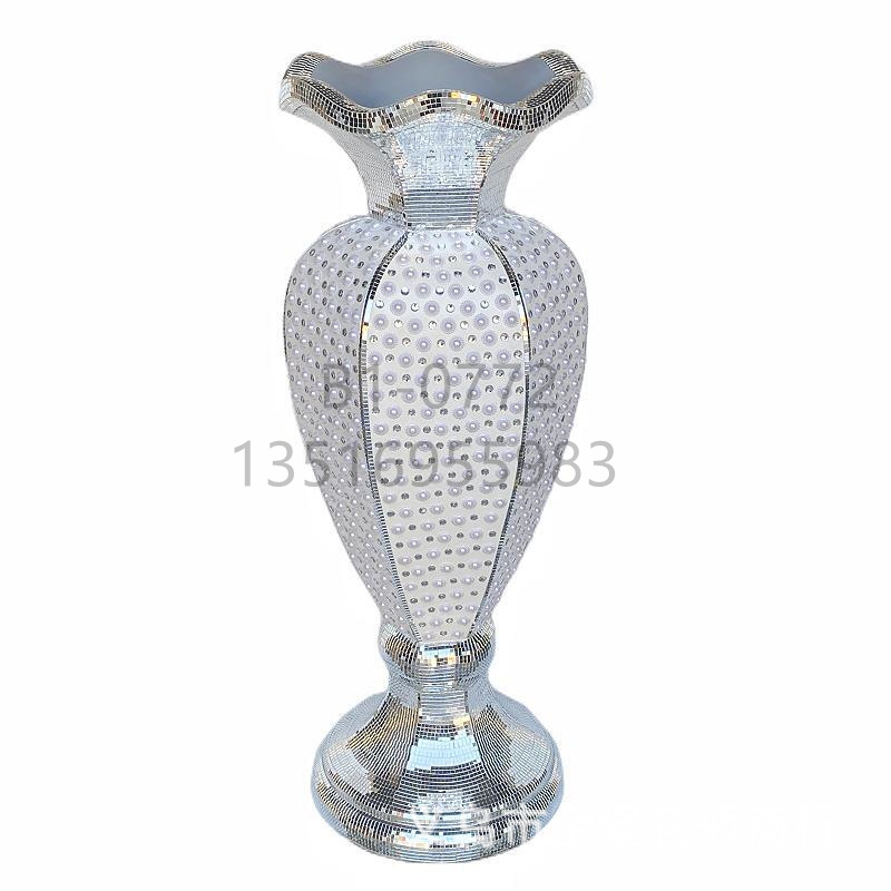 Golden Castle vases, European-style wedding decoration, floor-standing vases, flower stands, flower arrangements, dried flower POTS, outdoor wedding props, flower rows, guiding vases Application Scenario