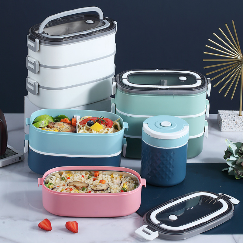 Multi-layer lunch box stainless steel sealed leak-proof, microwave oven heating convenient handle lunch box manufacturer wholesale Application Scenario