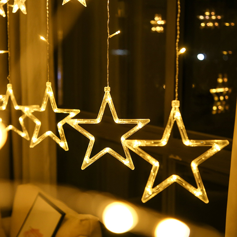 Ambiente de la habitación decoración luces pequeñas luces intermitentes luces de cadena gypsophila estrellas luces de red arreglo del dormitorio luces de cortina luces de tienda Specification image