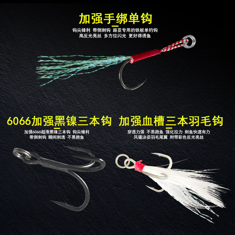 Japanese-style cut iron plate lure bait, fake bait, iron plate wholesale, slow-sinking, falling and sinking lure fish bait, used for luring fish details Picture