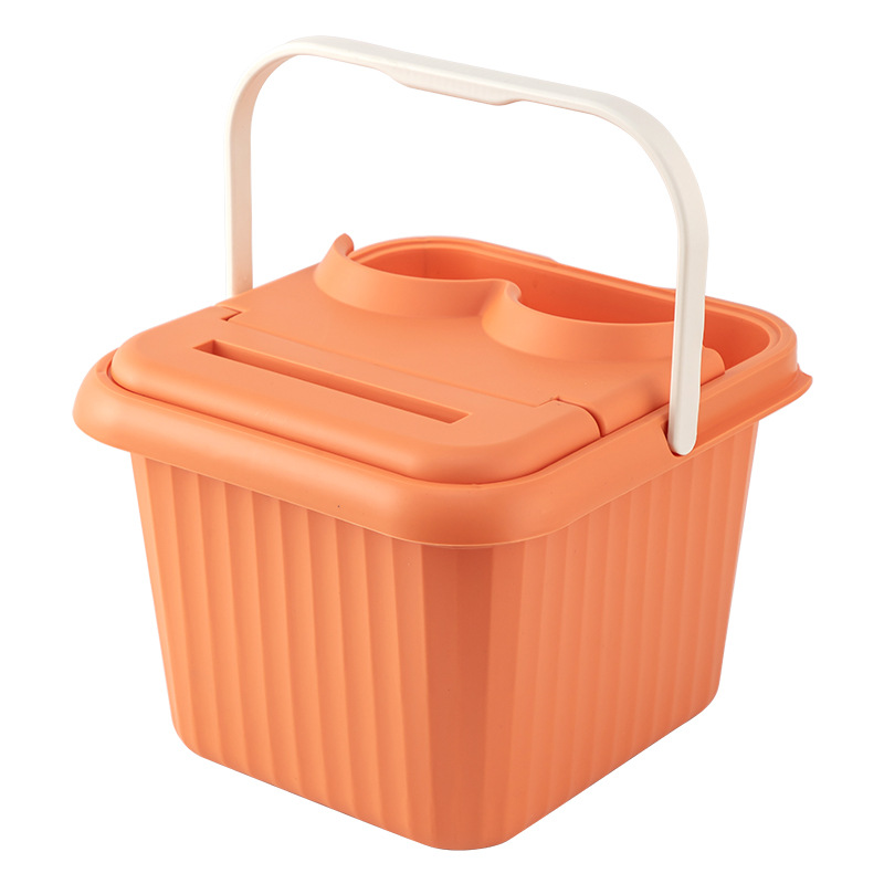 Foot bath bucket High and deep bucket Foot wash basin over the knee calf insulation plastic massage plus high and thick household health bucket Foot bath bucket 01227-512 Item Picture