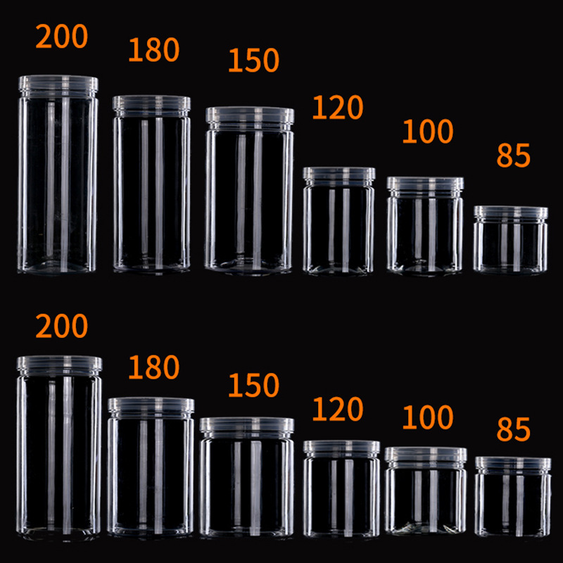Plastic Bottle Pet Wide Mouth Honey Bottle Seafood Nuts Multigrain Stir-Fry Sealed Storage Plastic Jar Discount Food Jar Specification drawing