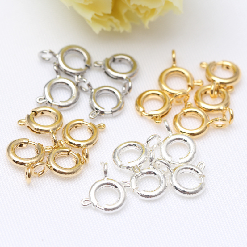 14K Gold Accessories Color Retaining Spring Clasp Handmade Diy Jewelry Bracelet Necklace Material Finishing Connection Lock Button