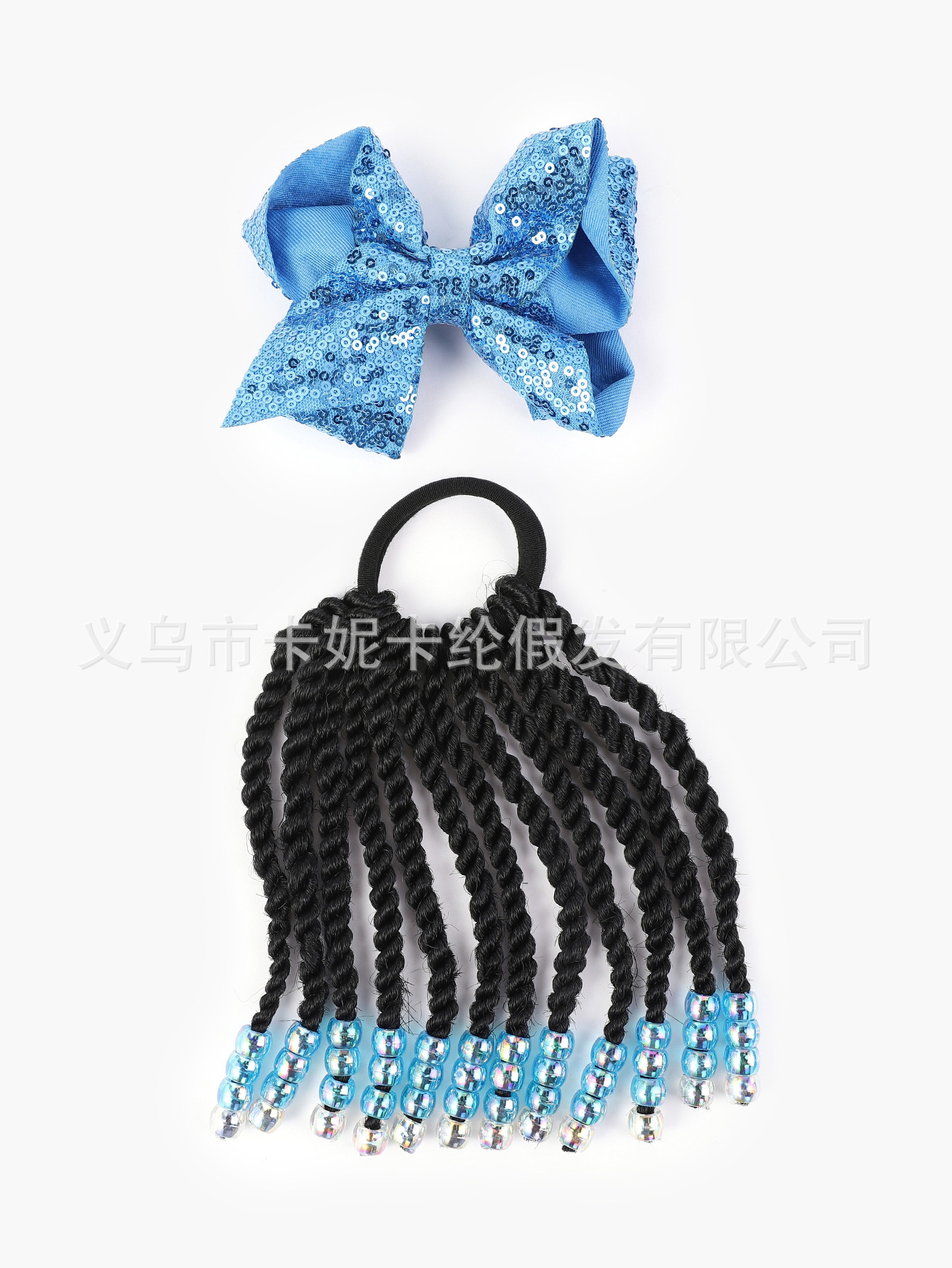 شريط أزرق جديد من الشعر المستعار مع أميرة حرز حلقة Wig Products details Picture