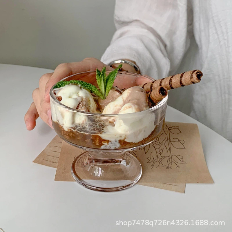 Instagram Simple Glass Dessert Cup Yogurt Cup Tall Ice Cream Bowl Ice Cream Cup Ice Cream Cup Yogurt Bowl