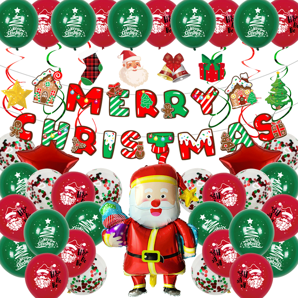 Christmas balloons Christmas banners merry Christmas Decorations Balloons Party supplies Christmas decorations