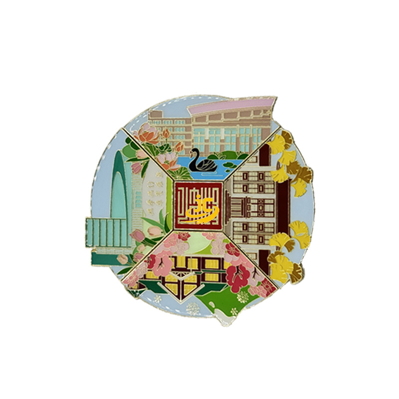 Customized metal fridge magnets for scenic spots, cultural and creative products, museums, tourist souvenirs, city combinations, and rotating sand fridge magnets Item Picture