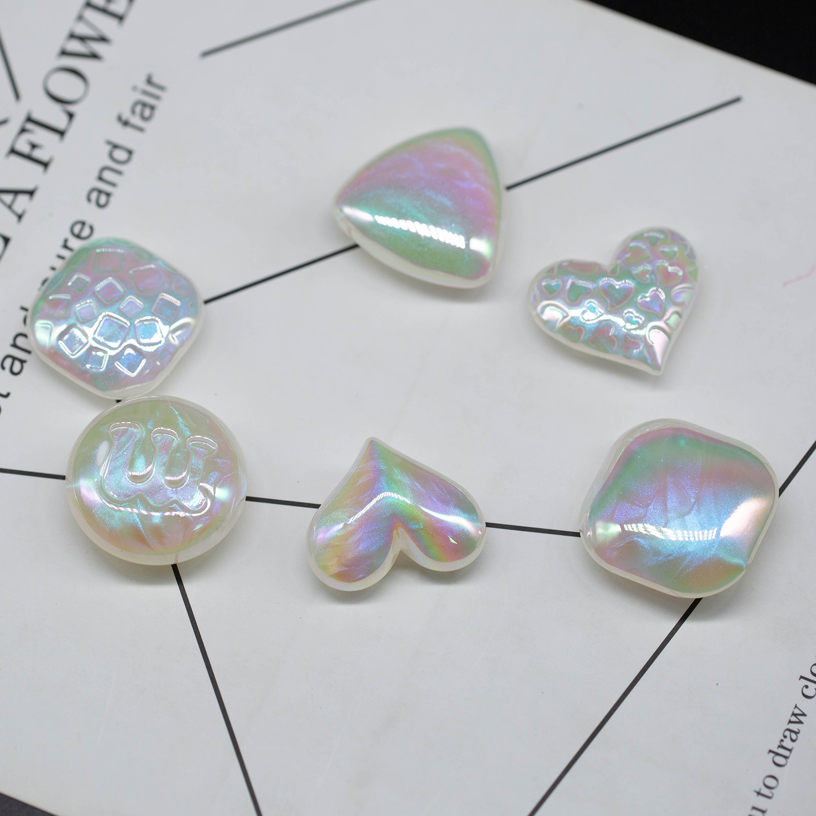 Heidi Mermaid Hime Partial Hole Series White Star Hair Accessories Diy Accessories Head Rope Accessories Manufacturers Wholesale Specification drawing