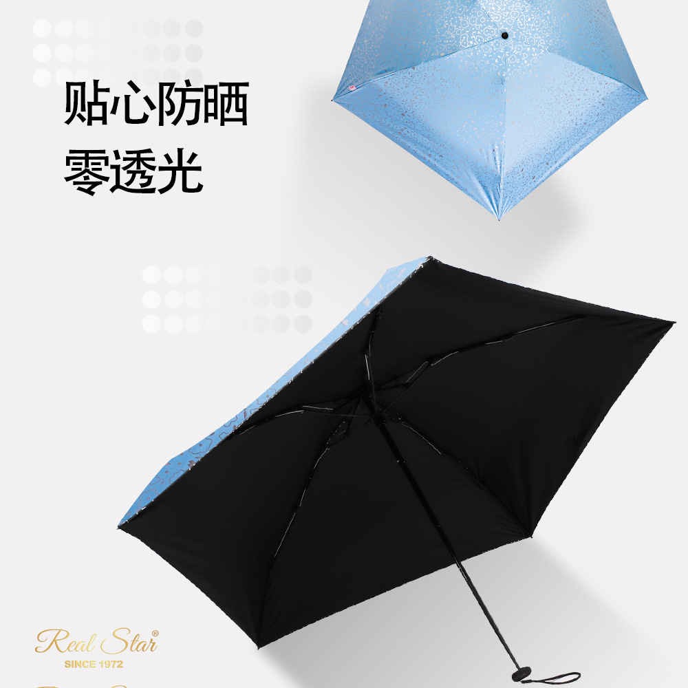 New 5-fold lightweight sun umbrella, 5-bone manual folding mini umbrella, plain printed sunshade pocket umbrella Application Scenario