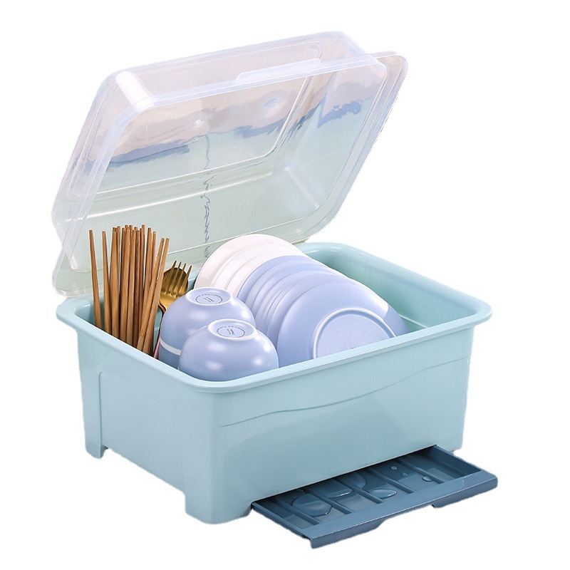 Home Kitchen Plastic Cupboards With Lids Bowl Box Drain Bowl Rack Bowl Chopsticks Storage Box Dishes And Cutlery Storage Rack Item Picture