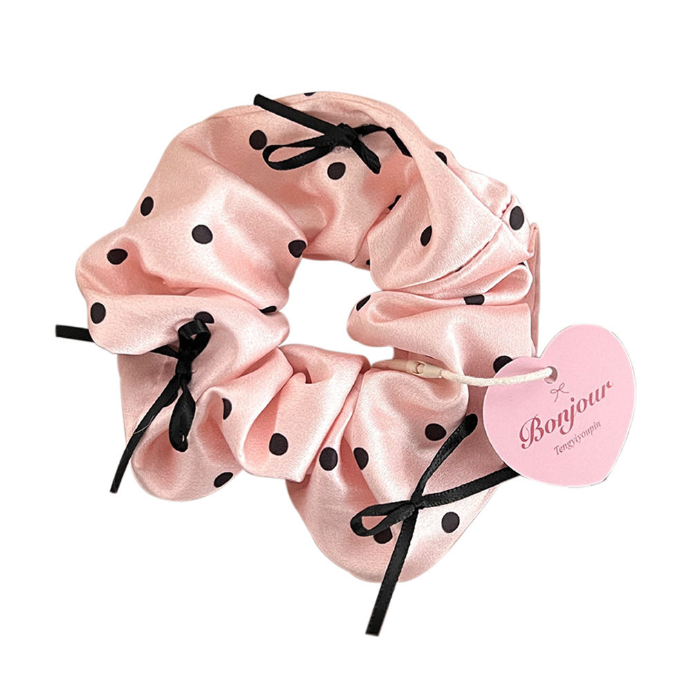 Summer refreshing bow, lace, large intestine hair tie, girlish country style, high-end look, large bun hair tie Item Picture