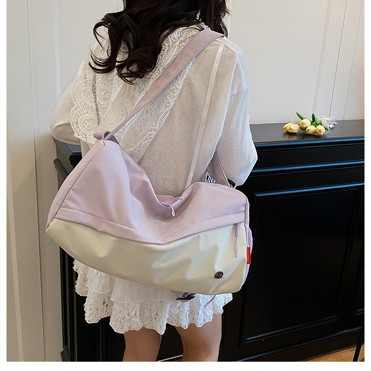 跨境韩版包包女2025新款防水尼龙包时尚新月包百搭轻便斜跨包详情30