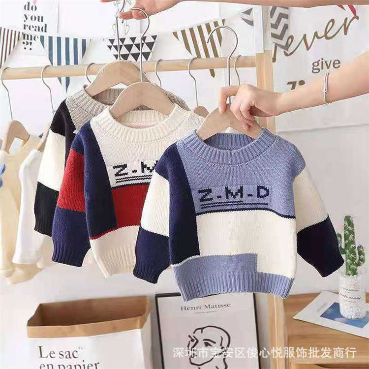 Otoño invierno 2022 nuevos niños ropa hombre niña jerseys de punto jerseys niños tienda en vivo venta al por mayor details Picture