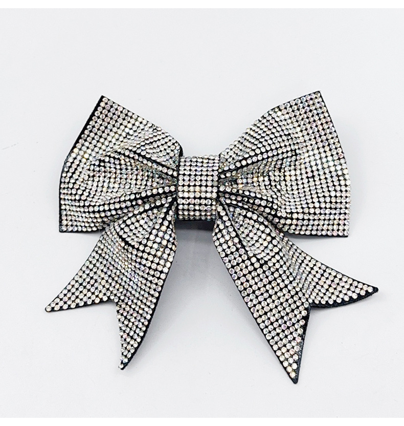Diamond-encrusted hair clips, women's bow, side, high-end, exquisite hair clips, large hair volume, high back of the head, top of the skull pic 7