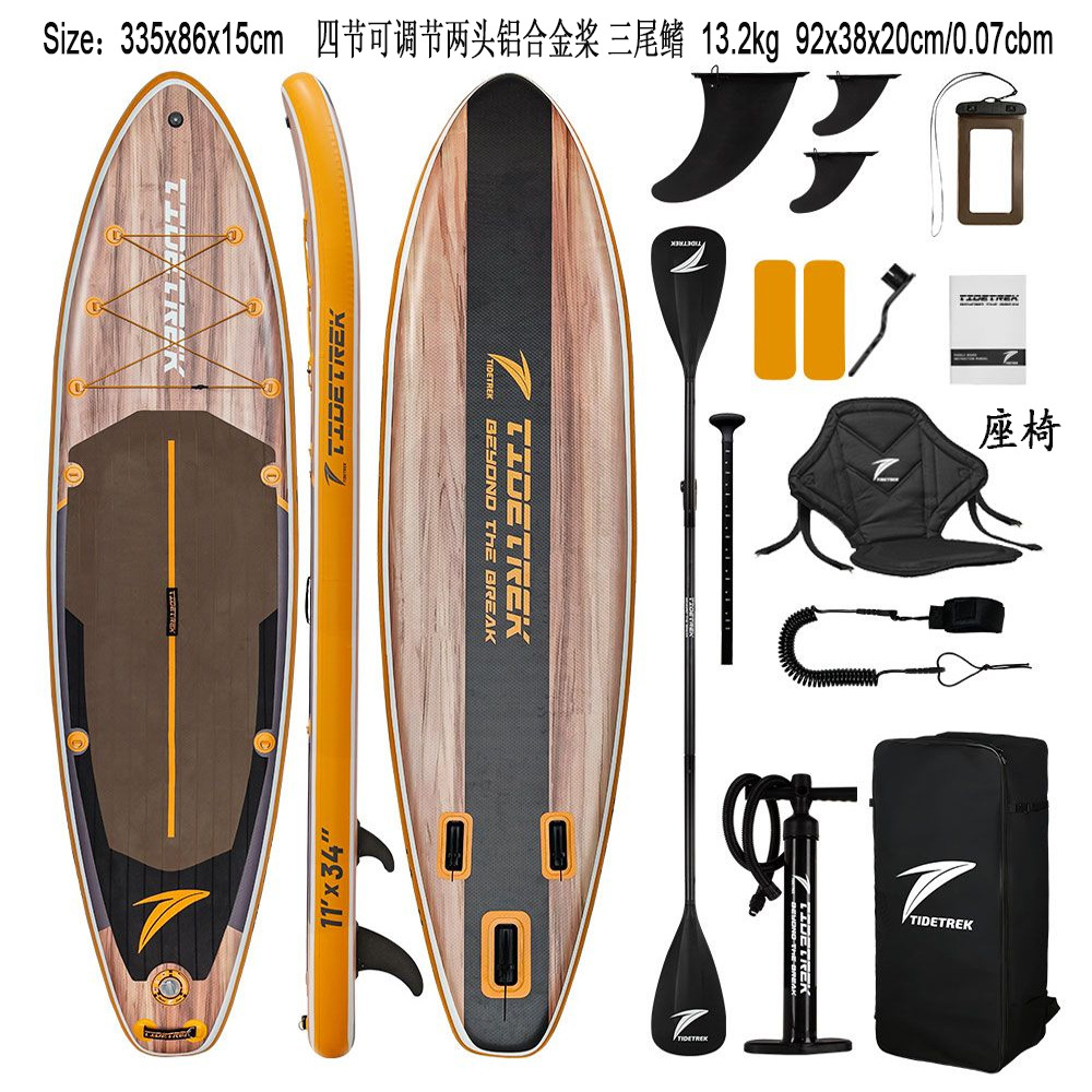 Green Light Forest Inflatable Stand-up Paddleboard Set with accessories, backpack, adjustable paddle, SUP surfboard pic 13
