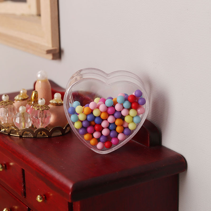 小饰品爱心收纳盒储物罐迷你模型diy透明小盒子