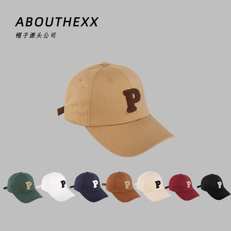 Hat female explosive P letter baseball cap fashion street semi-hard top cap duck hat outdoor shade hat male wholesale