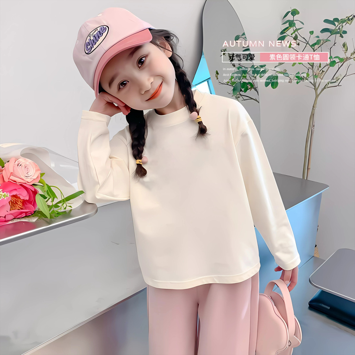 25新款女童长袖T恤纯棉春秋公主打底衫时髦韩版女孩洋气上衣潮流详情6