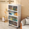 The new 25-year-old household storage cabinet with transparent and visible bottom wheels and thickened PP flip-top storage cabinet Specification image