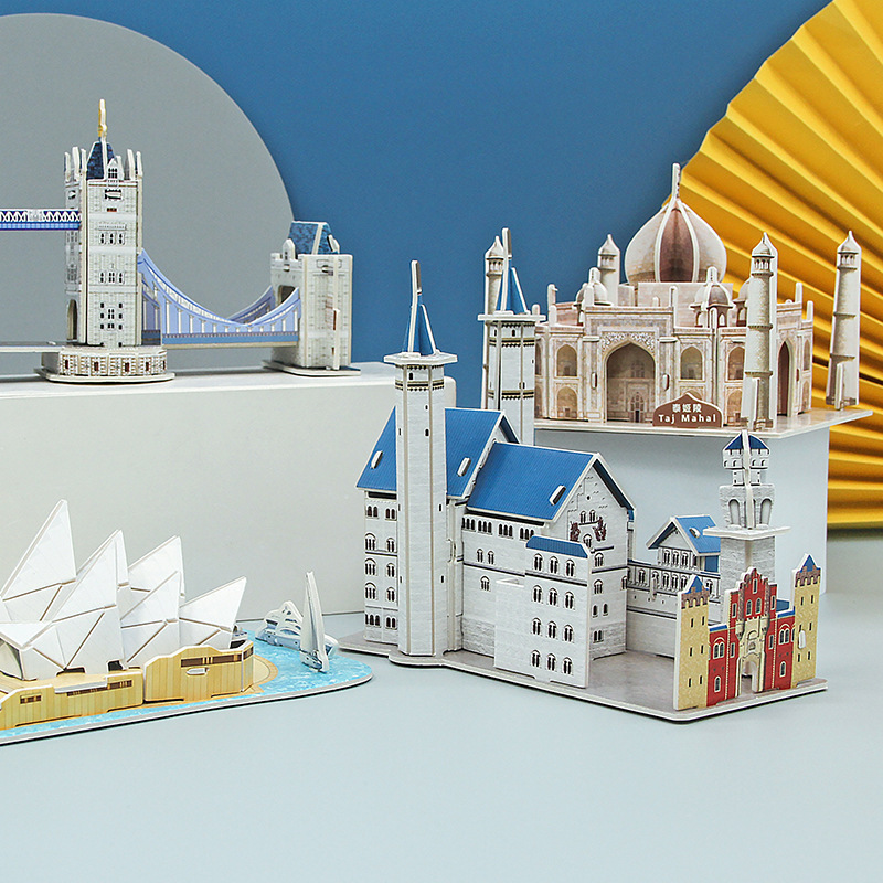 著名世界建筑3D立体拼图儿童益智玩具礼物模型景点手工DIY跨境图