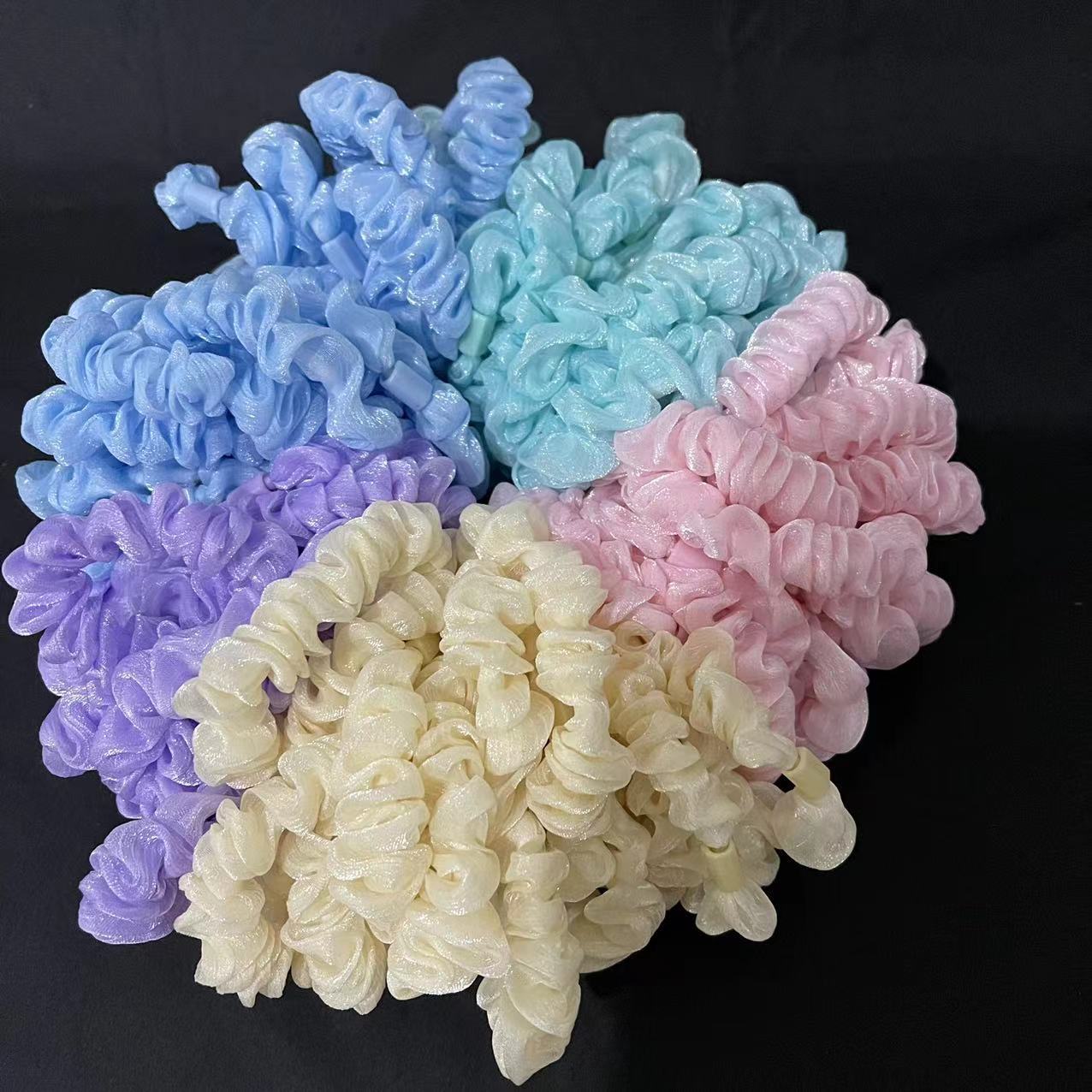 No. 172 Laser Color Middle Hair Band 100/ Bundle Laser color High Elasticity fashionable middle hair band Feminine Charm Bun Hair rope Headwear Durable rubber band women's hair tie details Picture