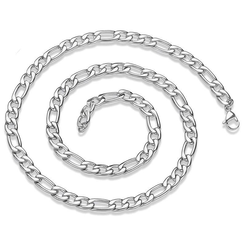 Stainless Steel Figaro Chain Flat Chain Nk3:1 Hip Hop Trend Men's And Women's Titanium Steel Necklace Simple Jewelry Chain