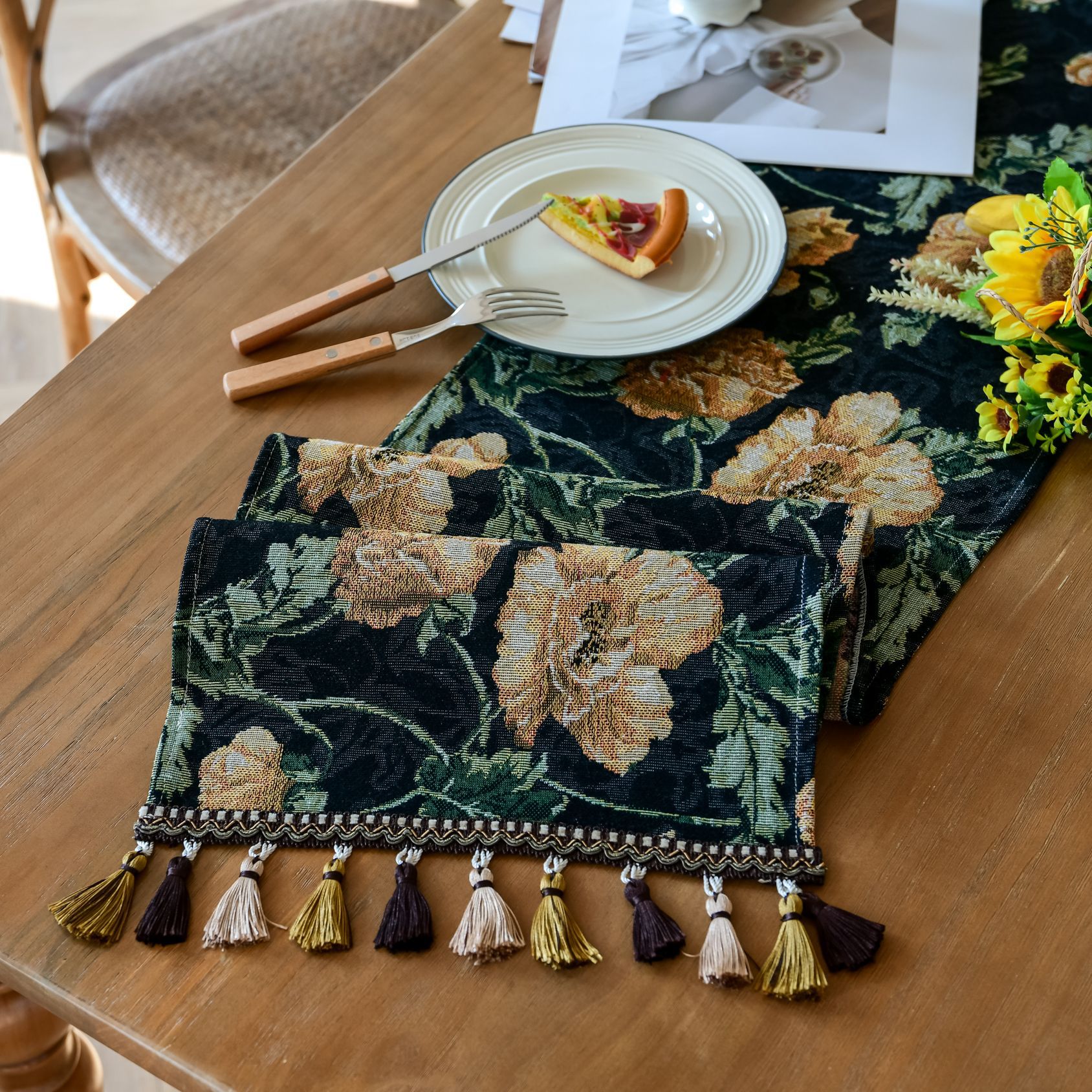 New Bohemian ethnic style heat insulation and anti-scald long strip Suzhou table flag Tea Flag TV cabinet cover wholesale from the manufacturer pic 47