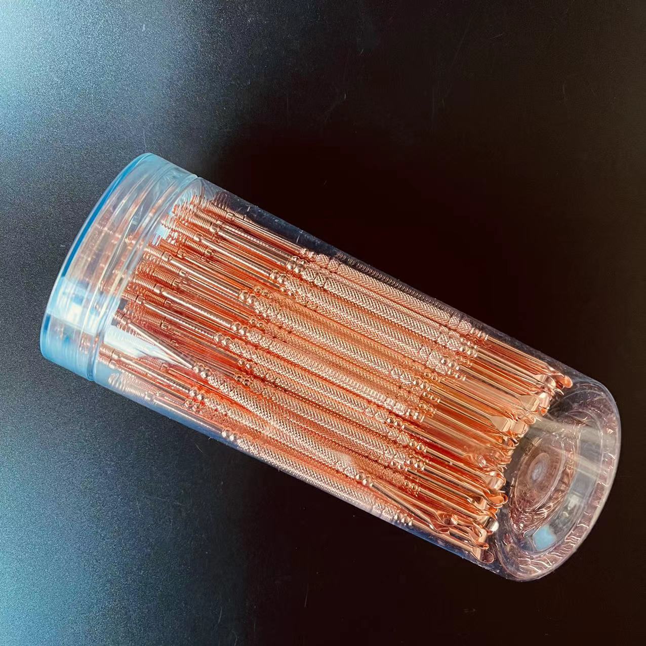 【 Zone 1-4 】 Rose gold ear scoops 100/ bucket 4000/ piece, new rose gold ear pickles, spiral ear scoops, spring ear scoops, double-head dual-purpose ear picking, 2 yuan supply Item Picture