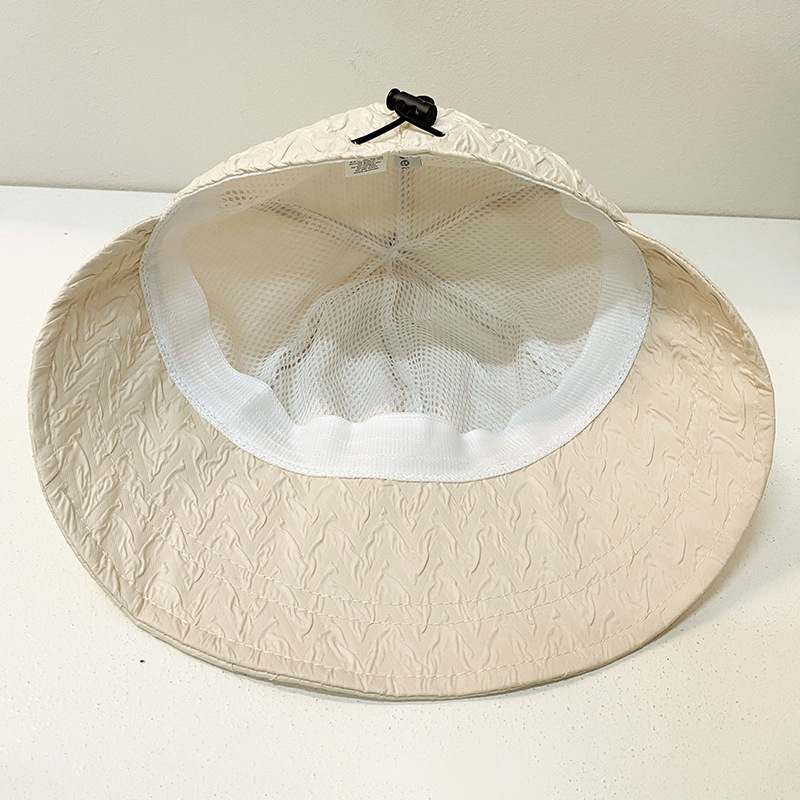 Summer New Japanese All Sunscreen Breathable Fisherman Hat Solid Color Simple Sun Hat Ladies Shopping Hat Wholesale Specification drawing