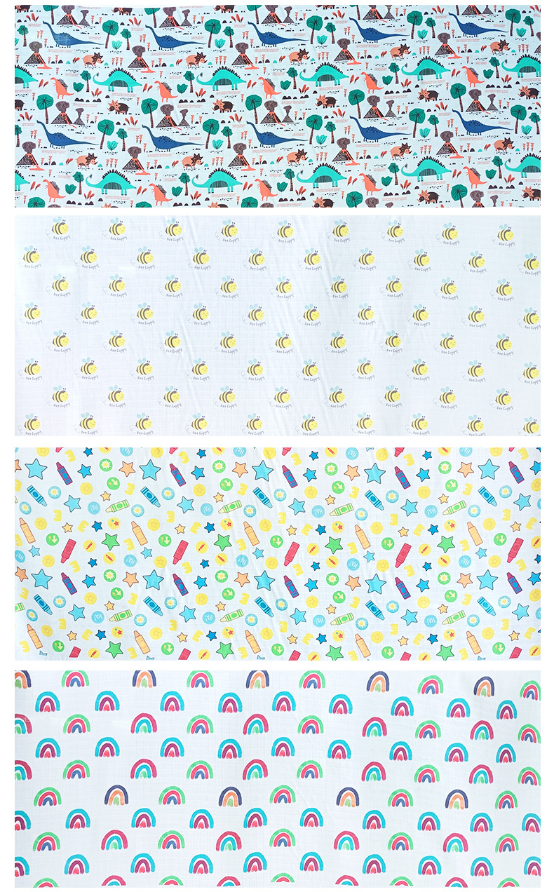 源头厂家muslin纱布印花全棉竹棉面料数码印花图案多样来图定 制详情18