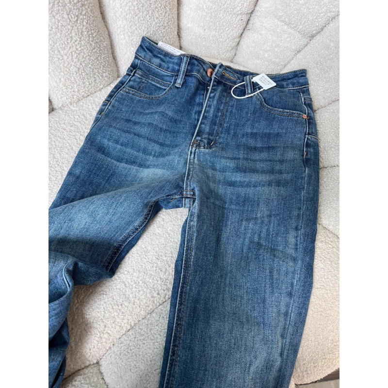 175 cm tall, 180 cm long American retro blue slightly flared jeans, new slimming stretch horseshoe pants for girls Specification image