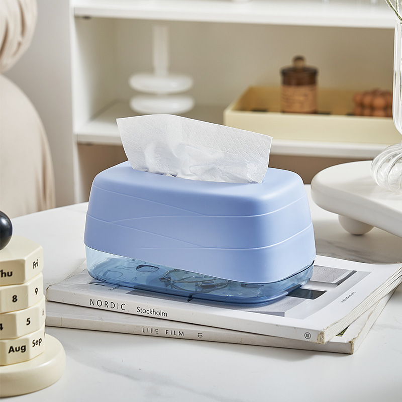 New Simple Pull-Out Tissue Box Household High Quality Plastic With Spring Lift Living Room Tissue Storage Box details Picture