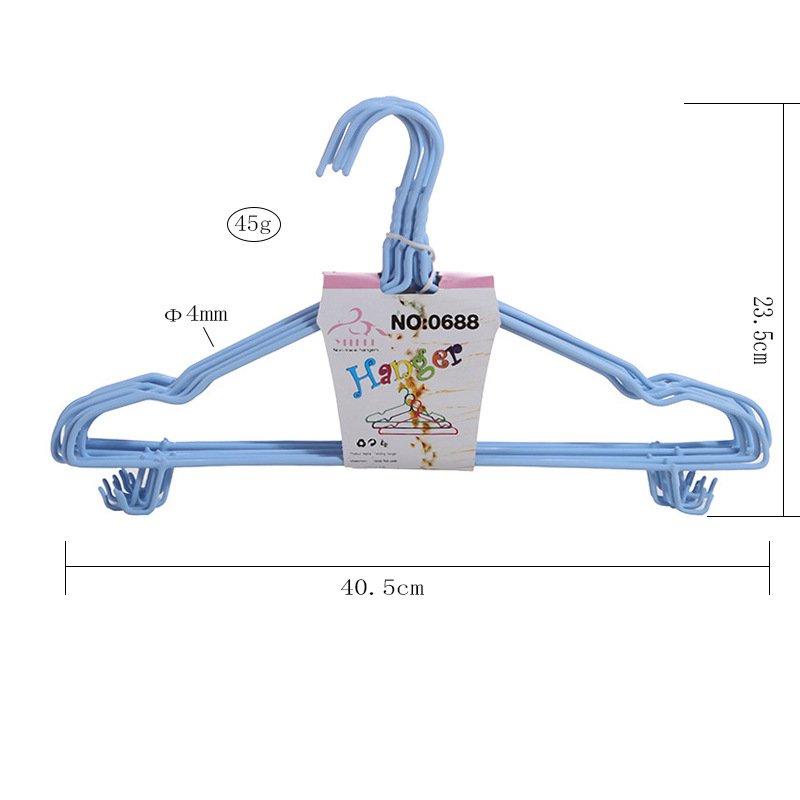 加粗衣架子成人浸塑衣架家用干湿儿童金属喷塑衣撑衣架详情图5