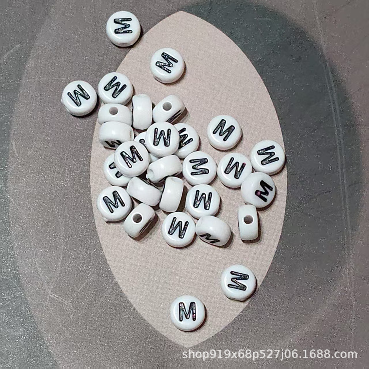 亚克力字母珠穿孔扁圆形珠子塑料串珠DIY手工材料儿童饰品配件详情9