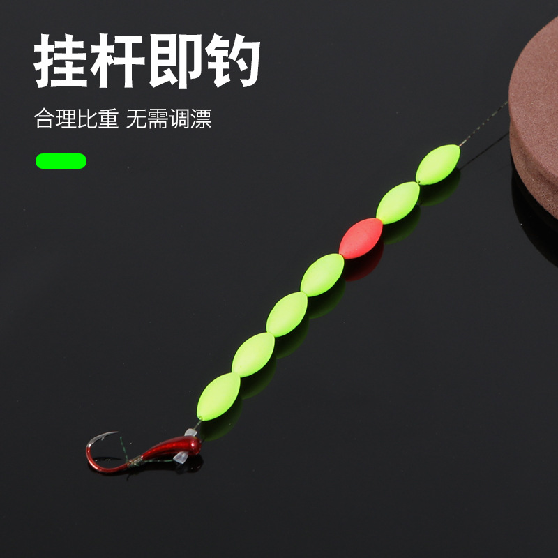 Seven-star float line set, double hook, single hook, float, float, hook, fishing line tied, overhead hook, fishing supplies and gear details Picture