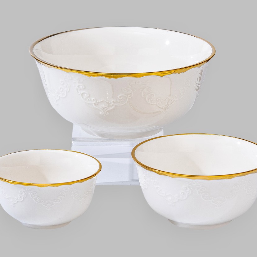Wholesale of light luxury ceramic tableware sets, high-end gold-plated plates with gold edges Specification image