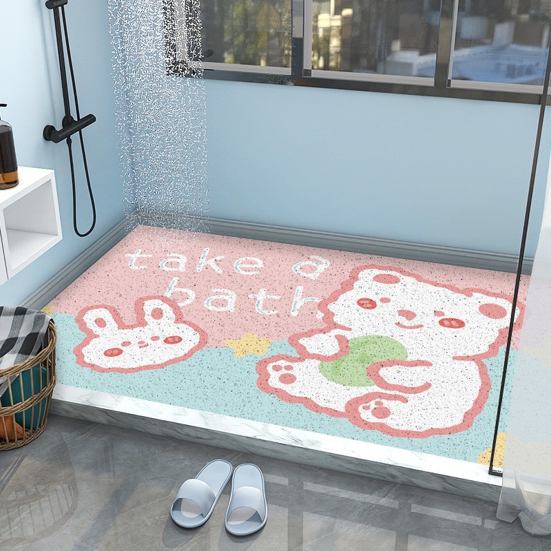 Cartoon Coil Bathroom Non-Slip Mat Children's Toilet Toilet Non-Slip Mat Shower Room Bath Mat Can Be Tailored Application Scenario