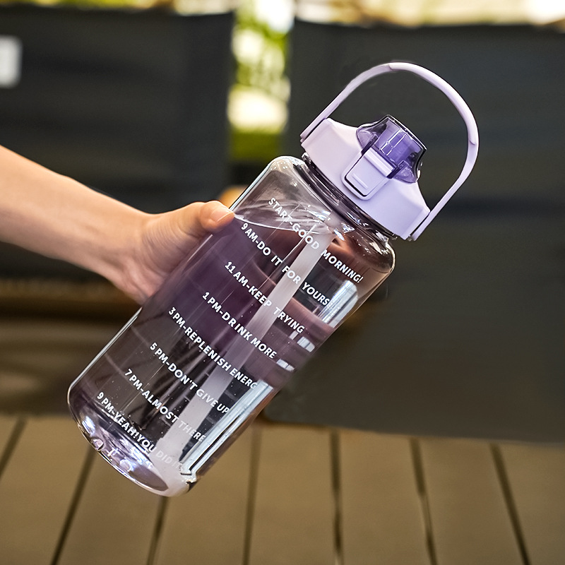 Sports Kettle Ton Ton Bucket Water Cup Men's Large Capacity With Straw Sports Fitness Kettle Pot Belly Cup Plastic Space Cup