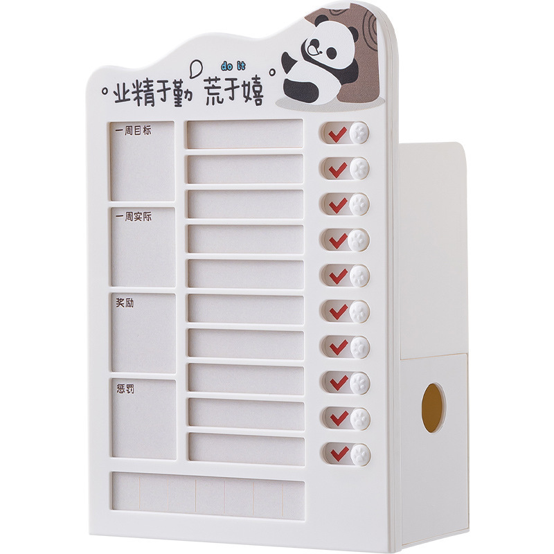 Self-discipline time clock with pen holder, large-capacity storage box, high-end office desktop. Students can change the note-taking pen holder Item Picture