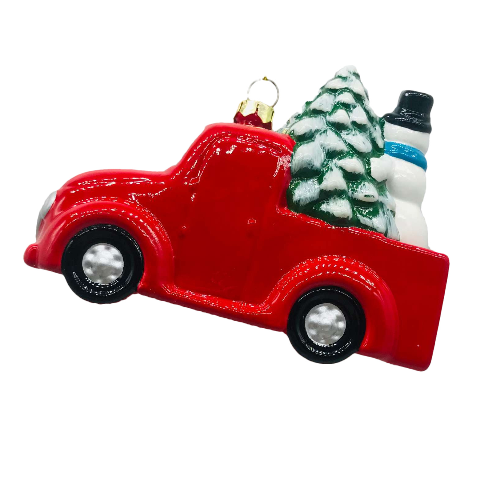 皮卡车圣诞装饰商场活动批发挂件吊饰truck with a snowman and a产品图