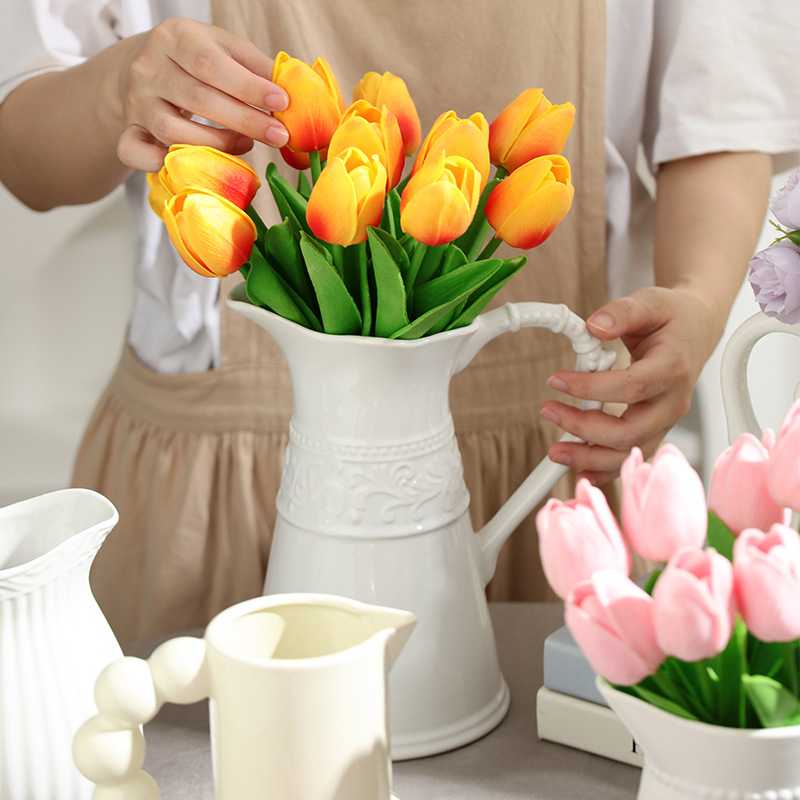 شكل مزهرية مزهرية مزخرفة زهور حمراء مزهرية details Picture