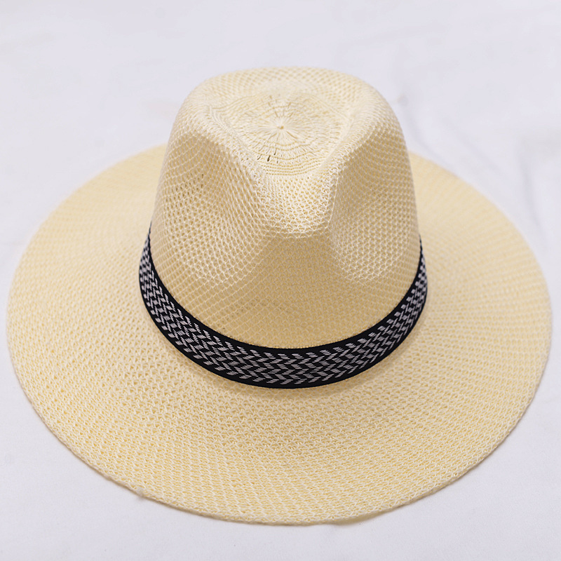 Summer Sun Shade Hat Men's Hat Men's Beach Large Brimmed Straw Hat Cold Hat Top Hat Sun Hat Wholesale Fishing Hat details Picture