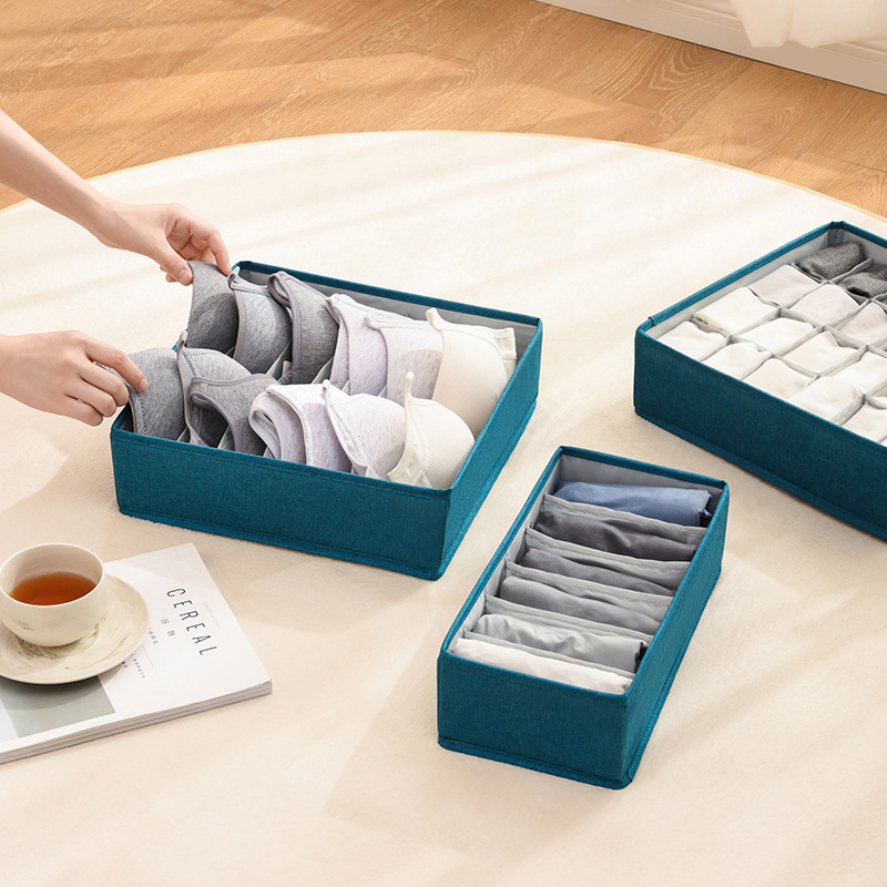 Fabric Underwear Storage Box Drawer Bra Underwear Organizer Box Wash Folding Underwear Socks Compartments Organizer Bag