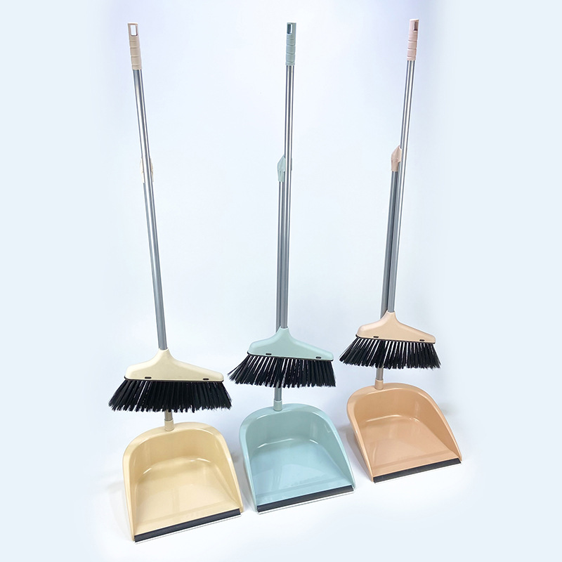 Broom dustpan set combination household plastic soft hair sweeping iron broom broom dustpan cleaning single broom wholesale details Picture